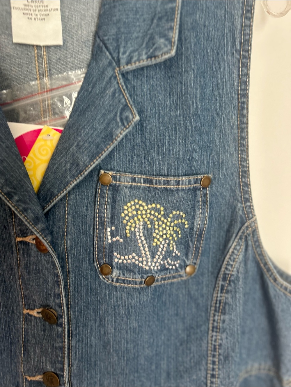 Quacker Factory Denim Sleeveless Button Front Dress with Changeable Pocket NWT - Picture 5 of 13